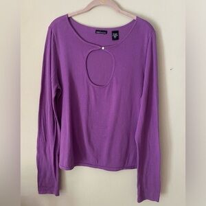 Moda International Purple Keyhole Sweater L